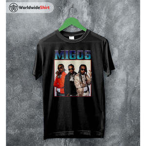 Migos Quavo 90s Vintage Rap Group Hip Hop Music Graphic Fan T-Shirt